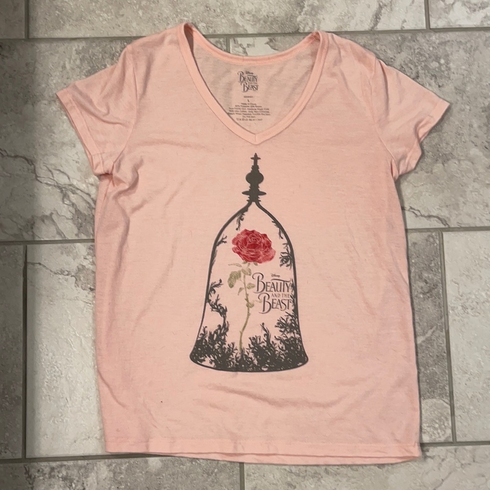 Light pink Beauty and the Beast women’s t-shirt